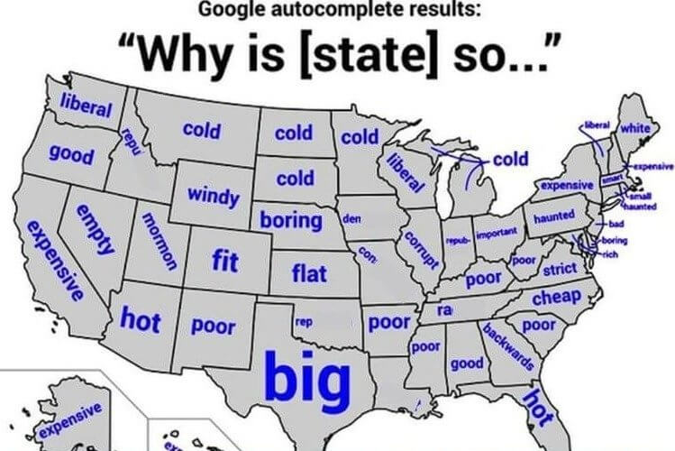 The Most Popular Google Search About Each State