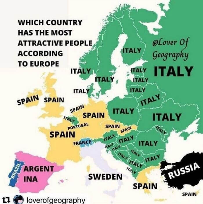 Mapping European Opinions On Most Attractive People