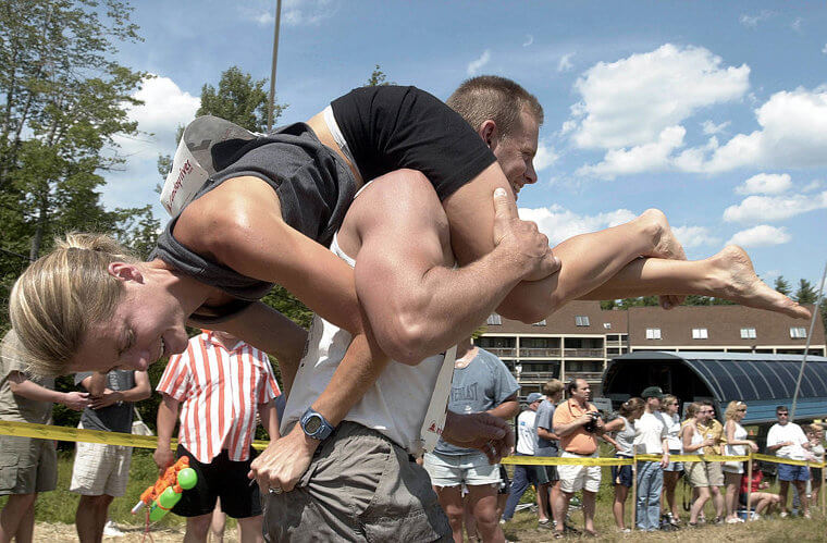 Wife Carrying World Championships in Finland, Estonia, and the US