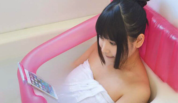 A Bathtub Phone Holder