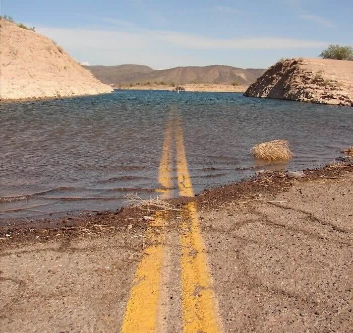 A Wet Road in the Desert