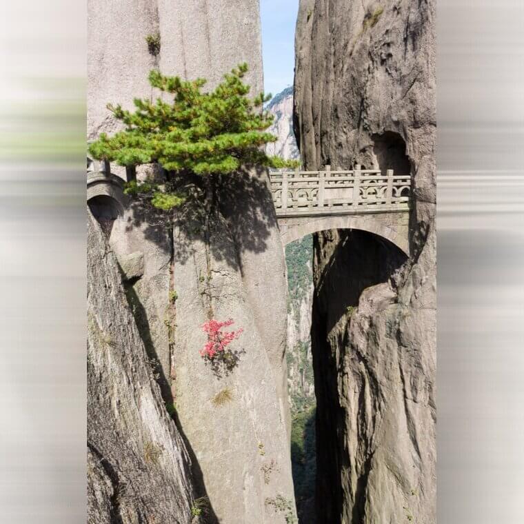 The Bridge of Immortals, Huang Shang China - Between Two Giant Mountains