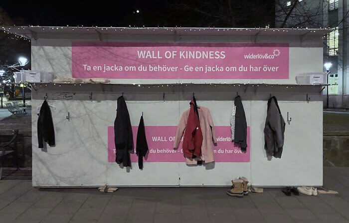 Leave and Take Clothes Freely From Stockholm's "Wall of Kindness"