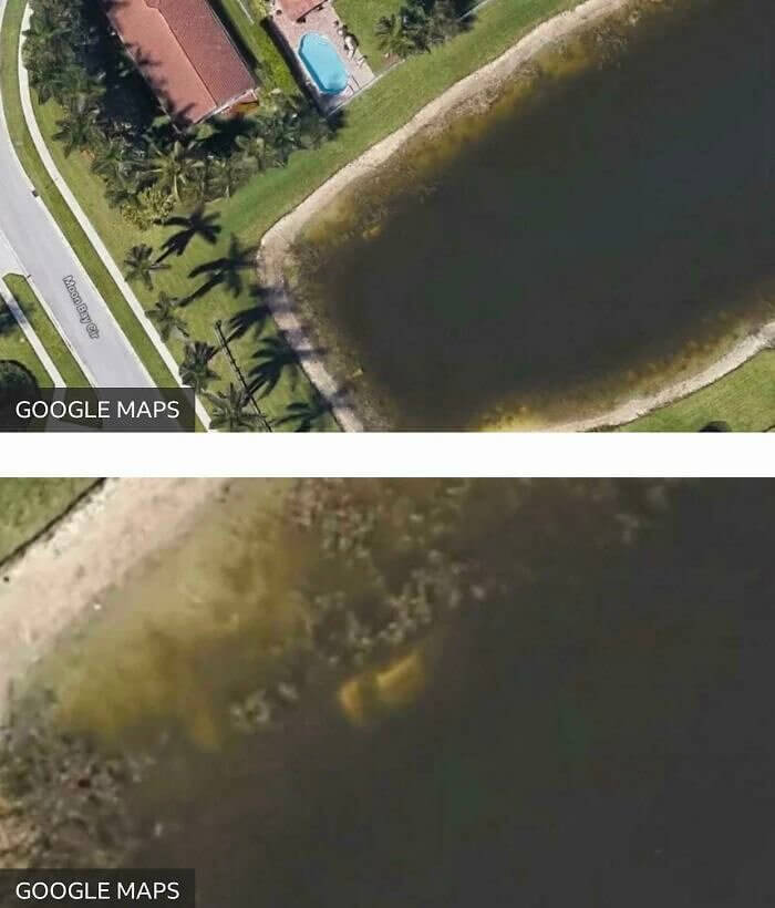The Car in the Lake on Google Maps