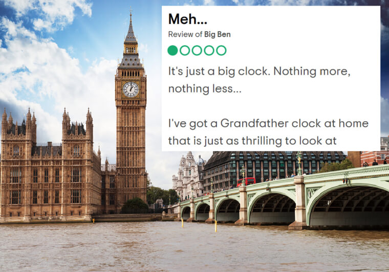 It Seems That Historical Sites Like Big Ben Aren't All That Interesting