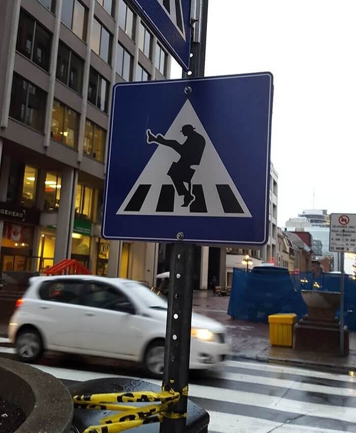 Ottawa Pedestrian Walking Sign Promotes Silly Walks