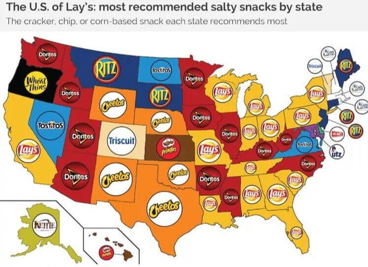 Each State's Favorite Salty Snack