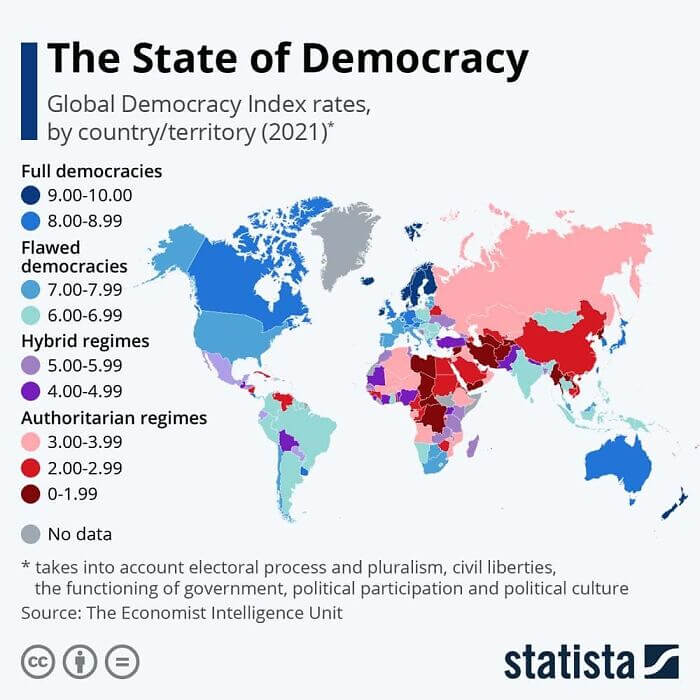 A Map That Tracks The State Of Democracy